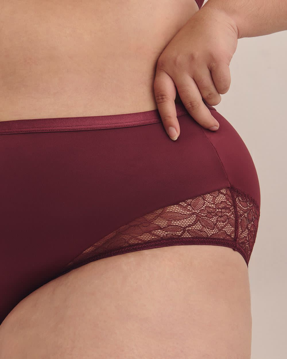 Culotte en satin avec maille, contrôle léger - Déesse Collection