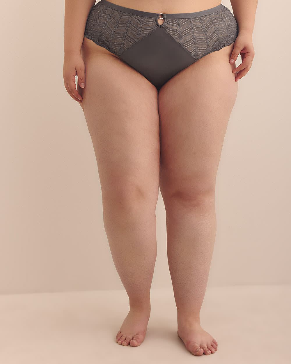 Culotte cheeky en dentelle avec devant en microfibre - Déesse Collection
