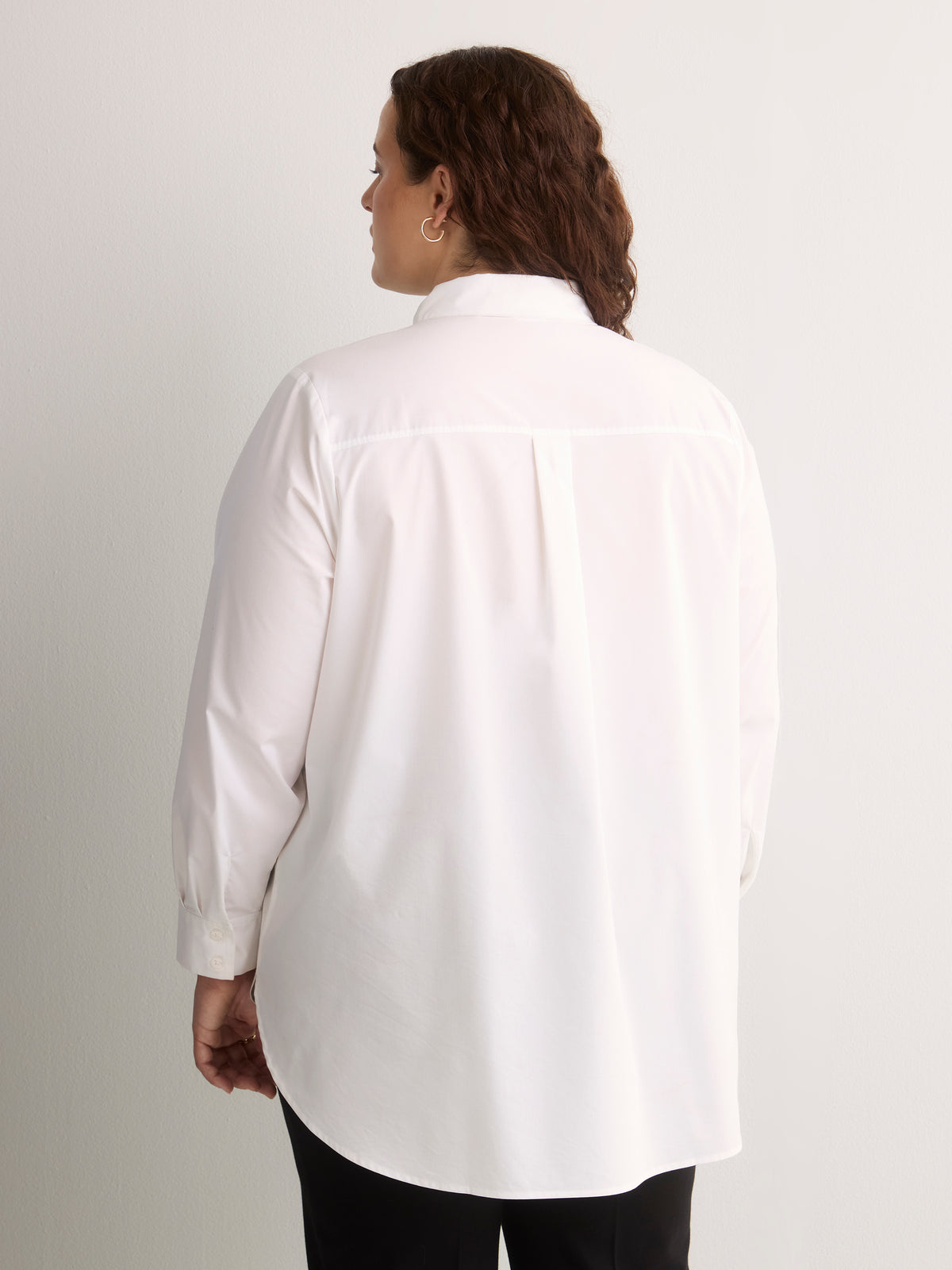 White Cotton Poplin Tunic Shirt