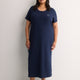Blue Ribbed Long Short-Sleeve Sleepshirt - tiVOGLIO