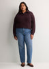 Loose Half-Placket Cable Knit Sweater