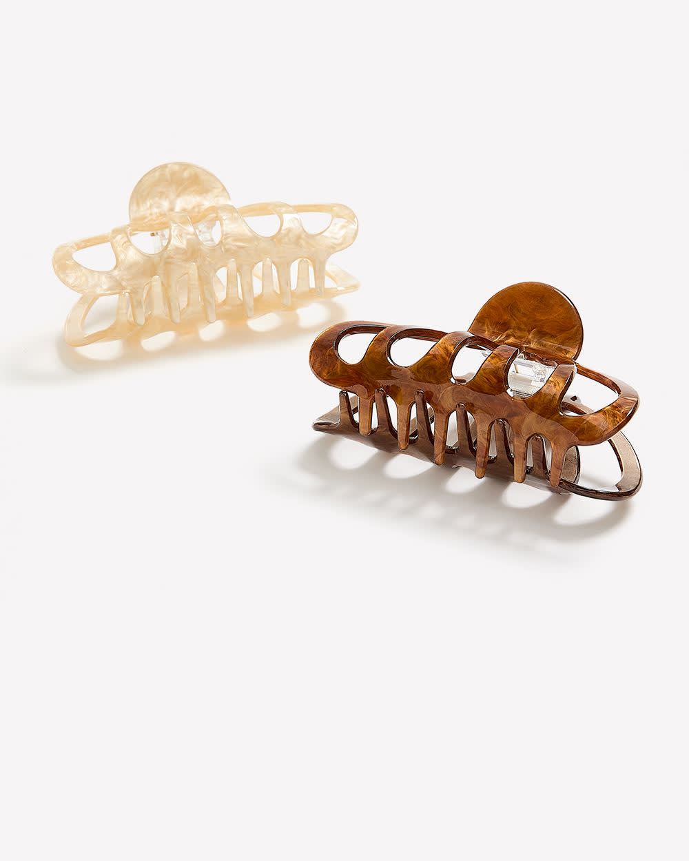 Large Tortoise Hair Claws, Set of 2