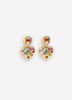 Multicolor Heart-Shaped Pendant Earrings