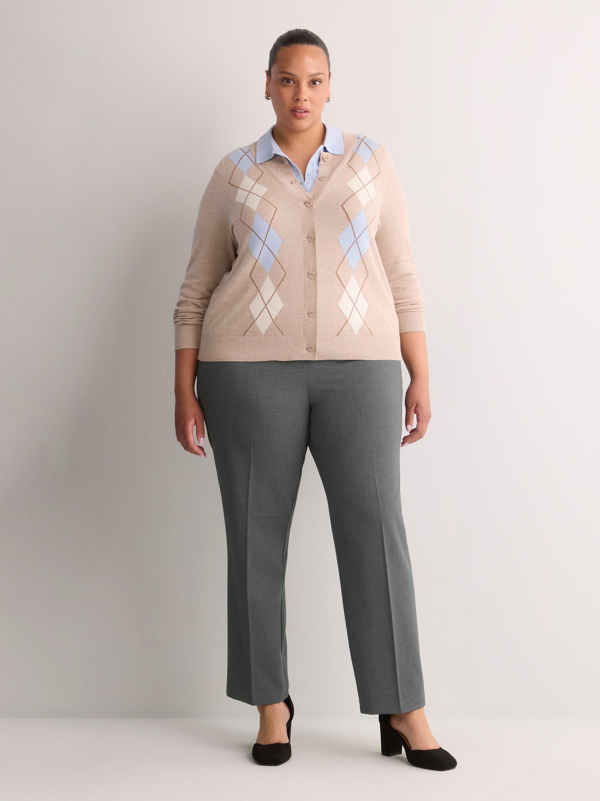 Heather Blue Straight-Leg Savvy Pant