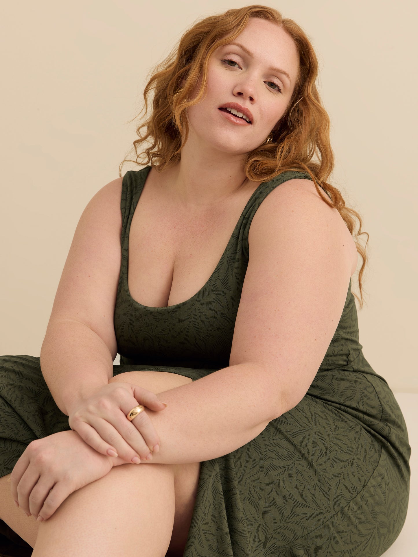 Responsible, Scoop Neck Sleeveless Dress with Slit