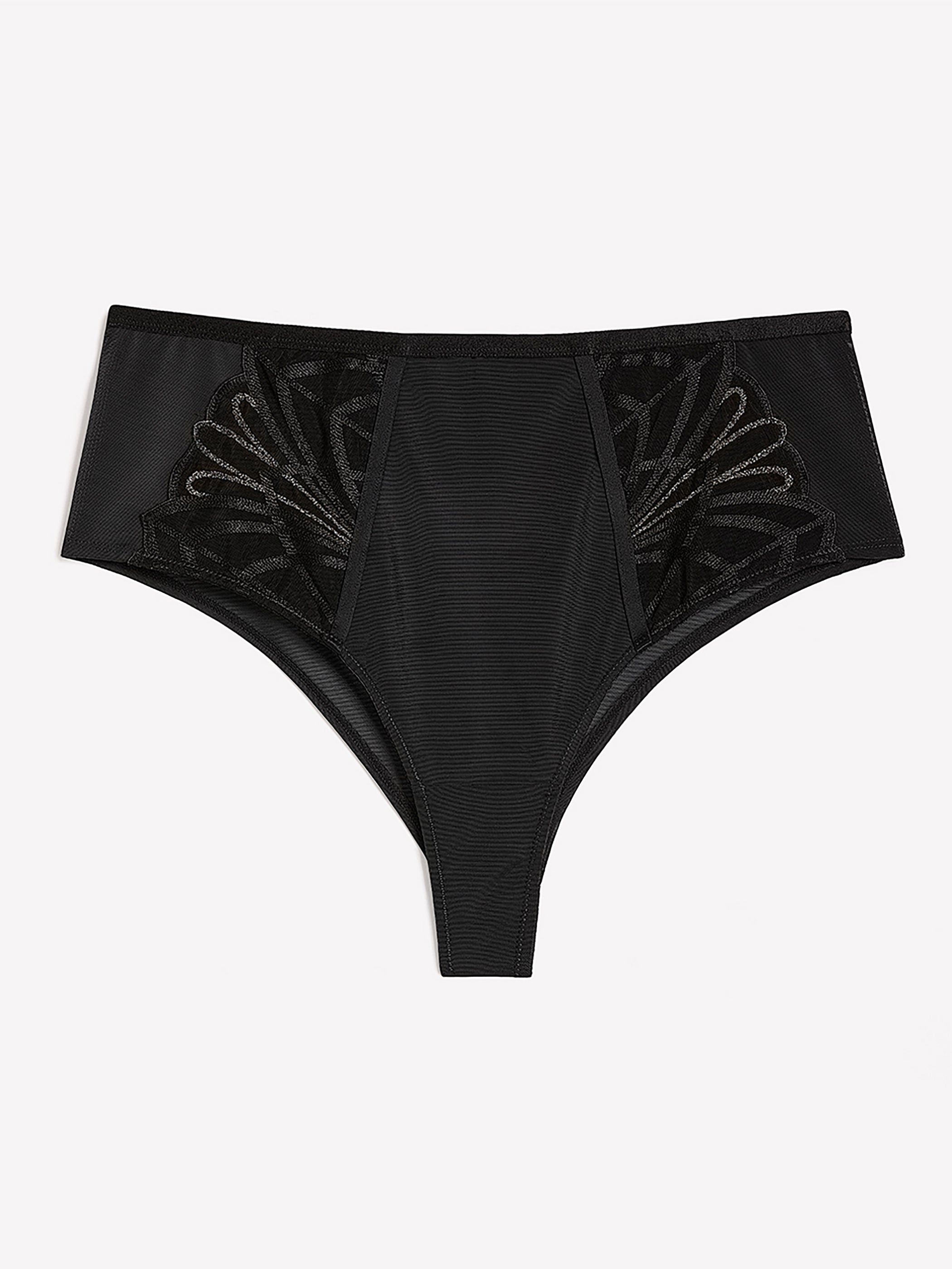Black Sexy Cheeky Brief with Embroidery - Déesse Collection