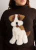 Loose-Fit Mock-Neck Hairy Cat Print Sweater