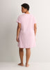 Pink Short Sleepshirt with Sheep Chest Print - tiVOGLIO
