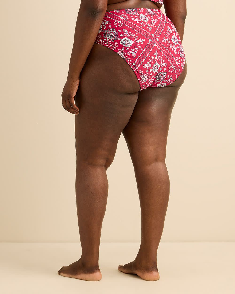 Bandana/Striped High-Rise Reversible Swim Brief