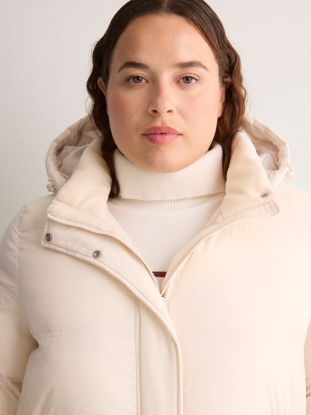 White Quilted Snow Jacket with Removable Hood - Active Zone