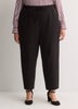 Black Workleisure Barrel-Leg Pull-On Pant