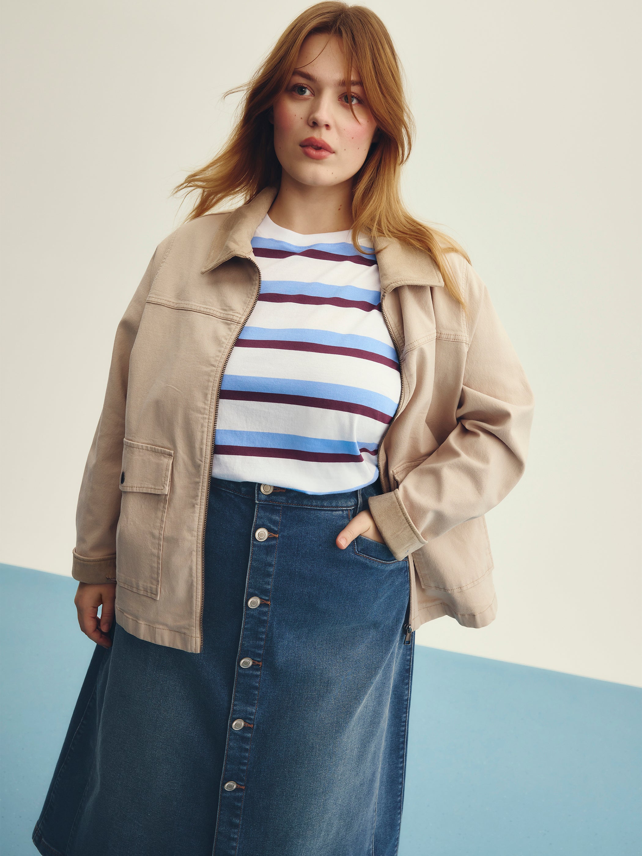 Veste utilitaire en coton délavé