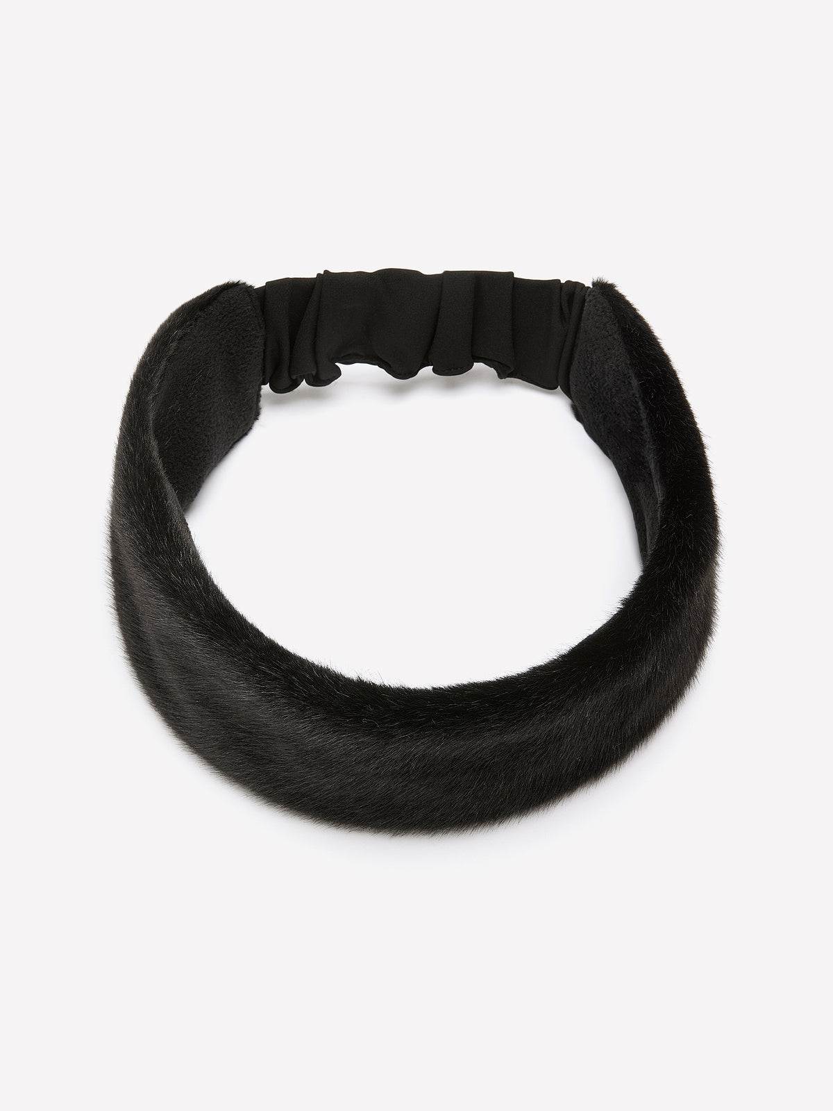Black Faux Fur Bandeau Headband