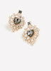 Heart-Shape Stone Pendant Earrings