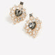 Heart-Shape Stone Pendant Earrings