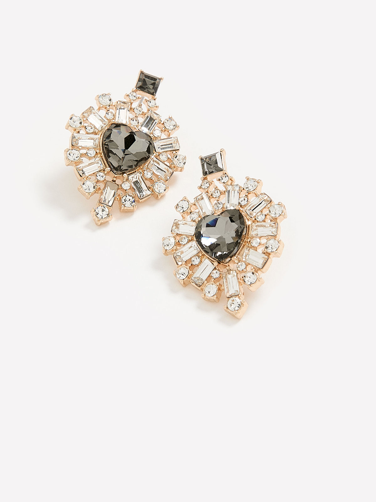 Heart-Shape Stone Pendant Earrings