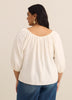 Scoop Neck A-line Blouse with Shirring