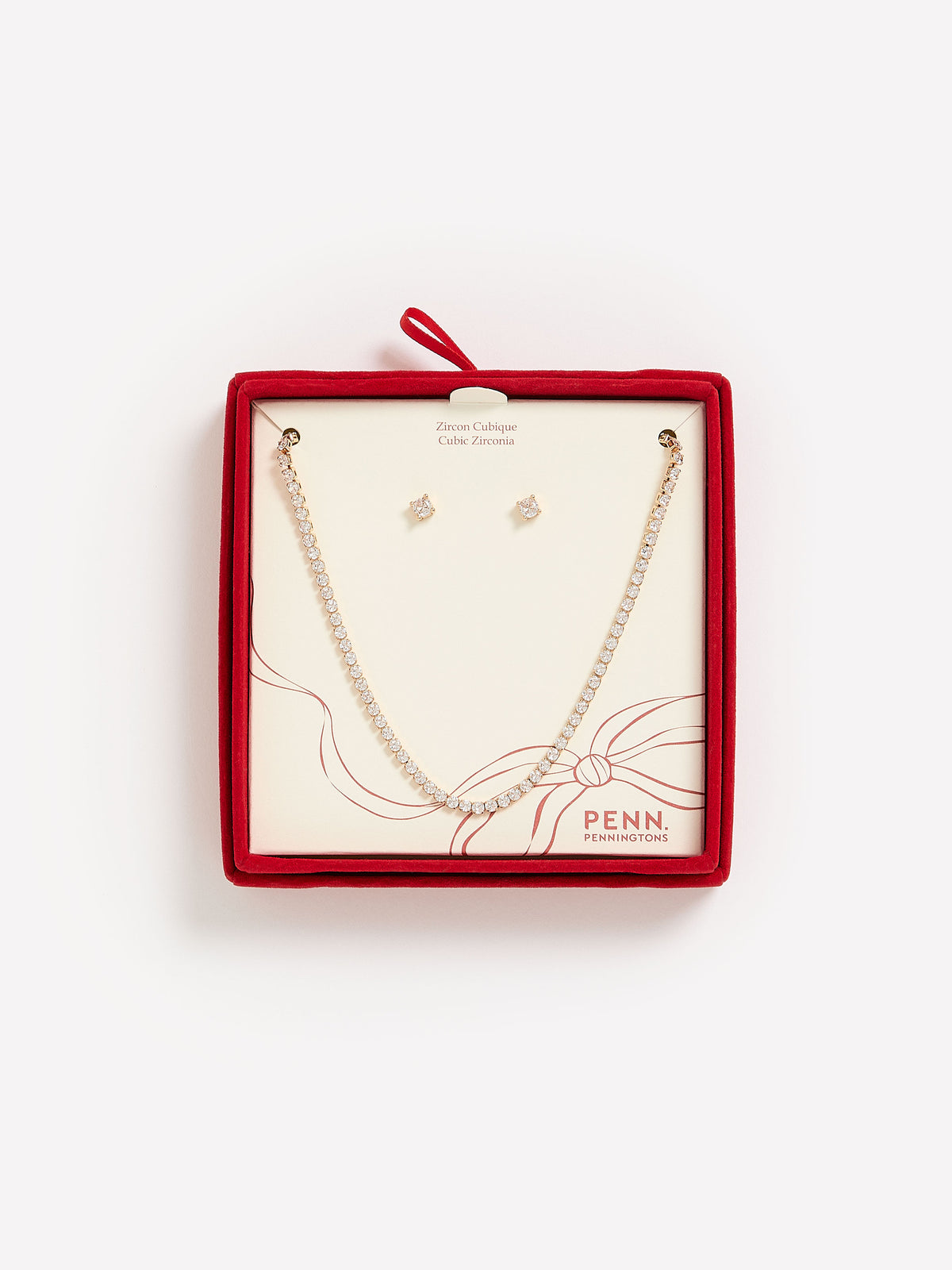 Cubic Zirconia Necklace and Earring Set