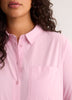 Pink Poplin Buttoned-Down Tunic Shirt
