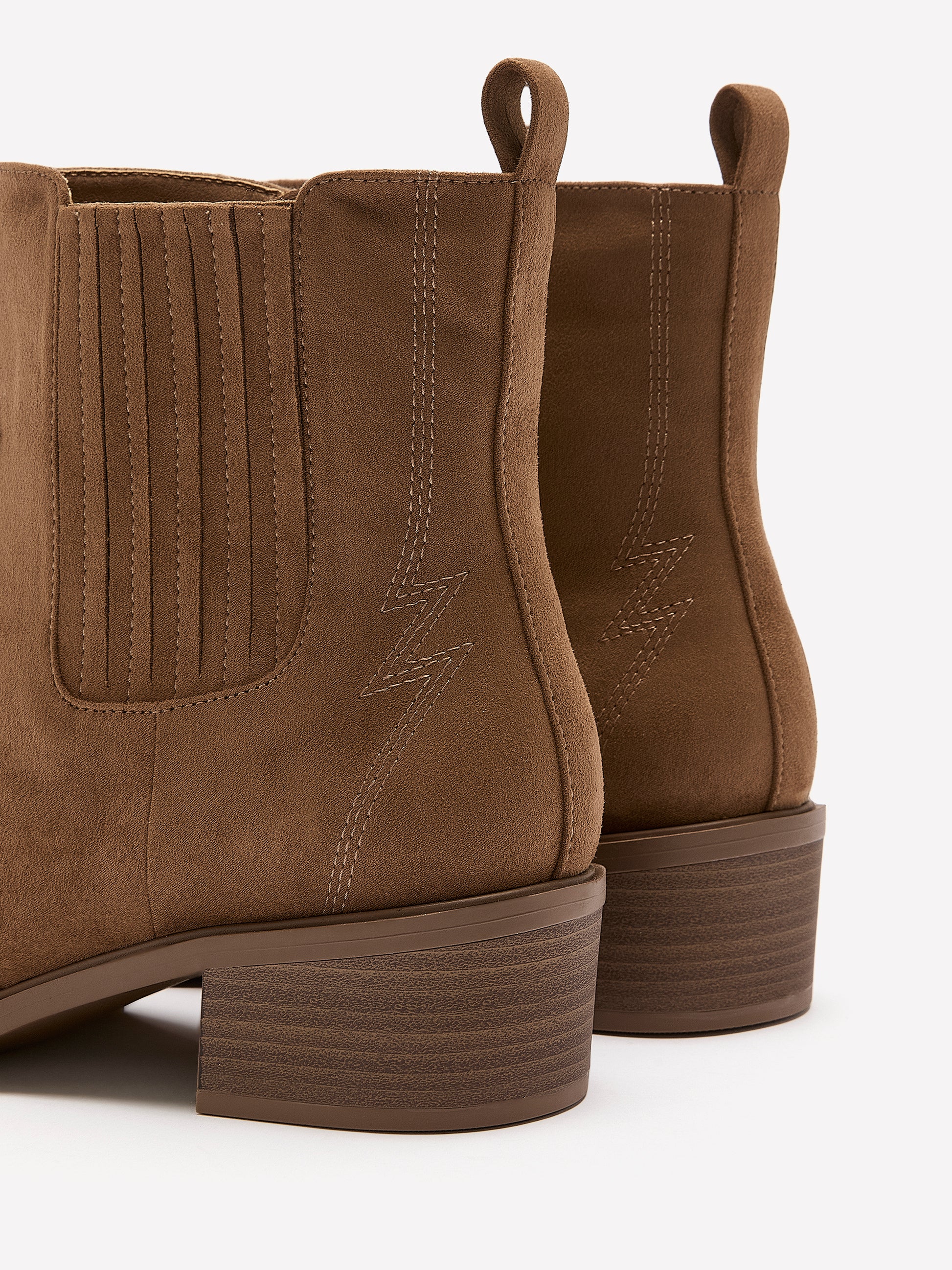 Wide Width, Cognac Microsuede Western Bootie