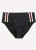Black High-Waisted Swim Brief with Side Button Detail - Bleu Rod Beattie