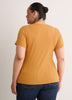 Ribbed Knit Fitted Short-Sleeve T-Shirt