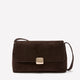 Brown Faux-Suede Crossbody Handbag
