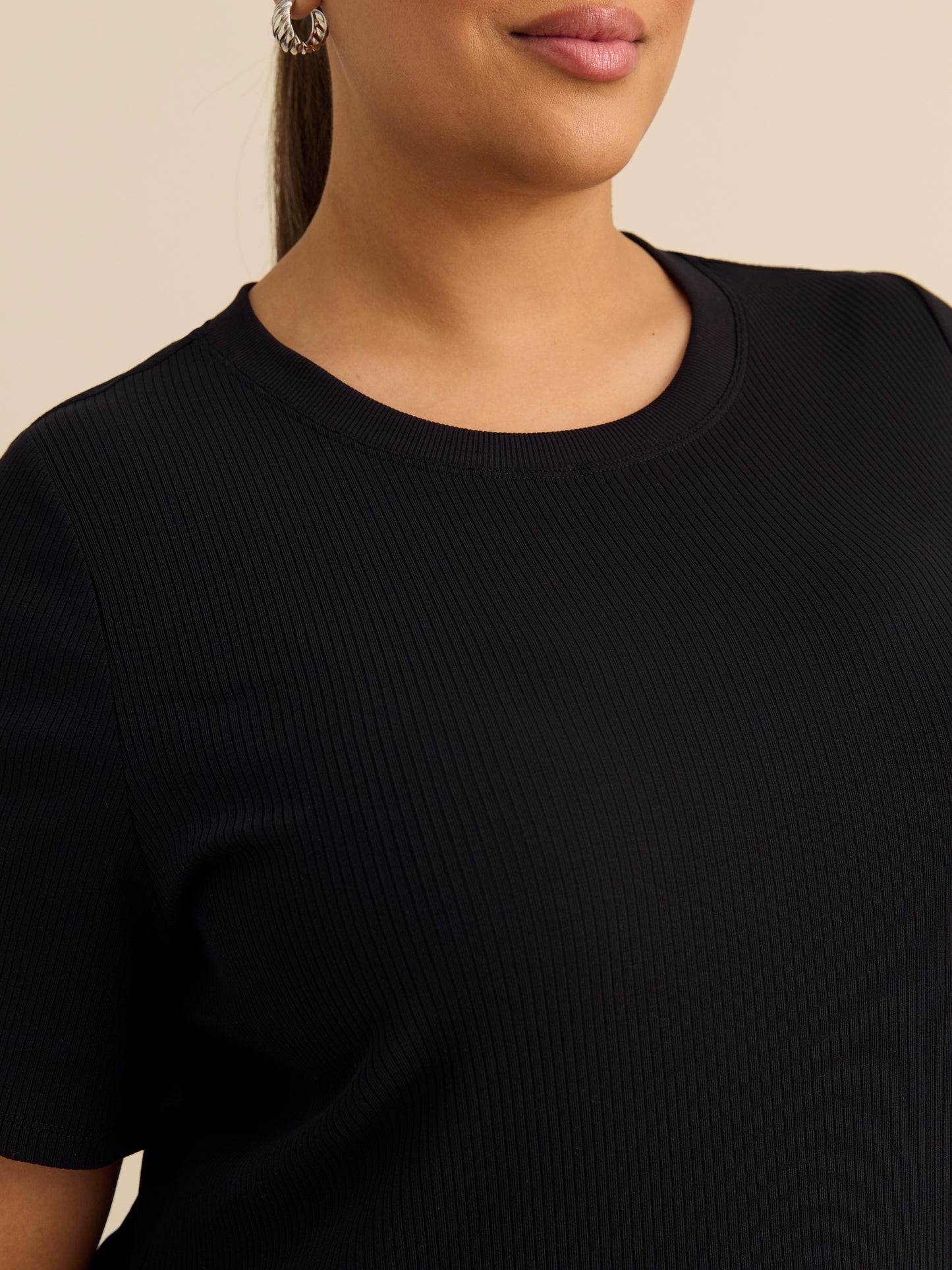 Curvy-Fit Crewneck Tee with Placement Print