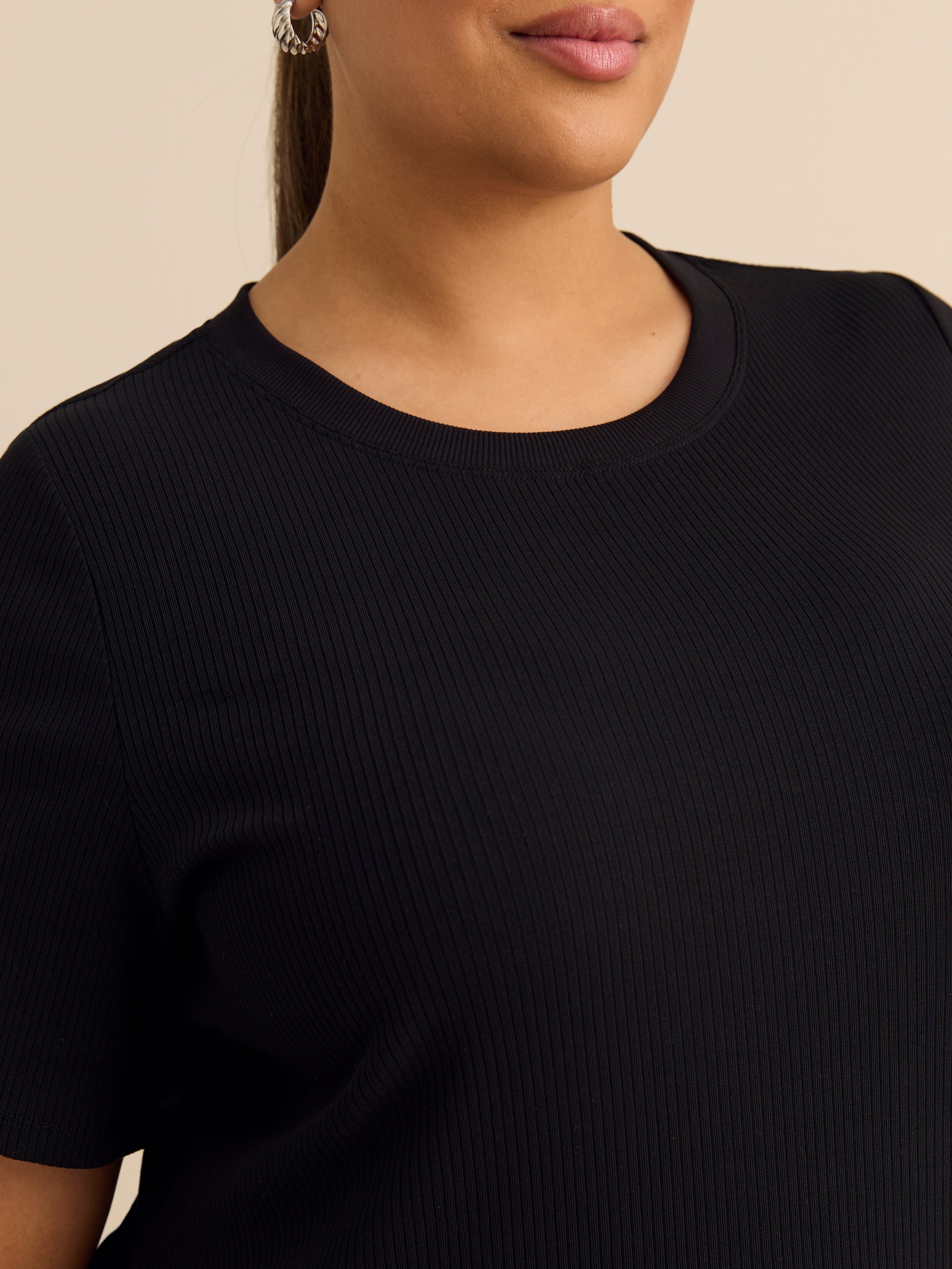 Curvy-Fit Crewneck Tee with Placement Print