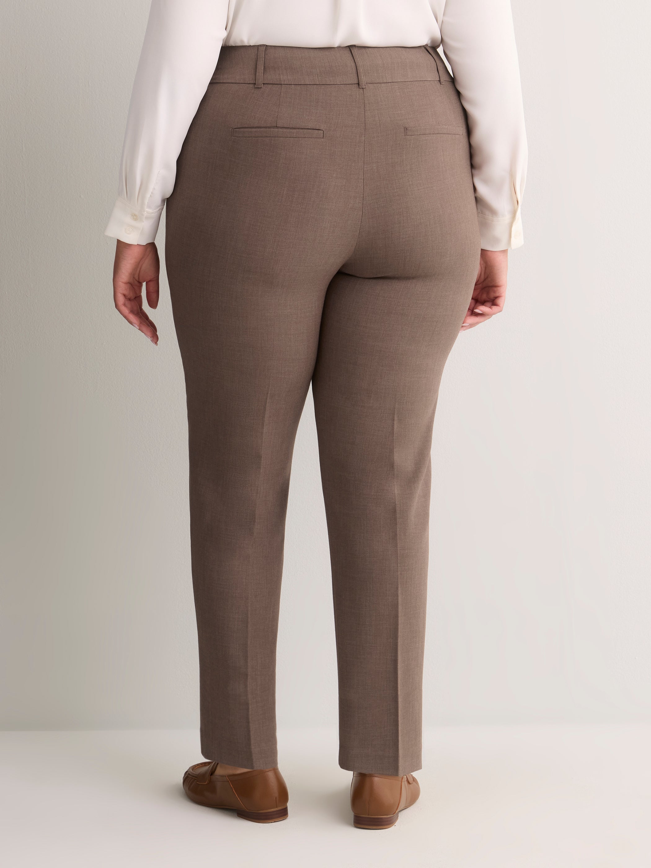 Grey Slim-Leg Savvy Twill Pants