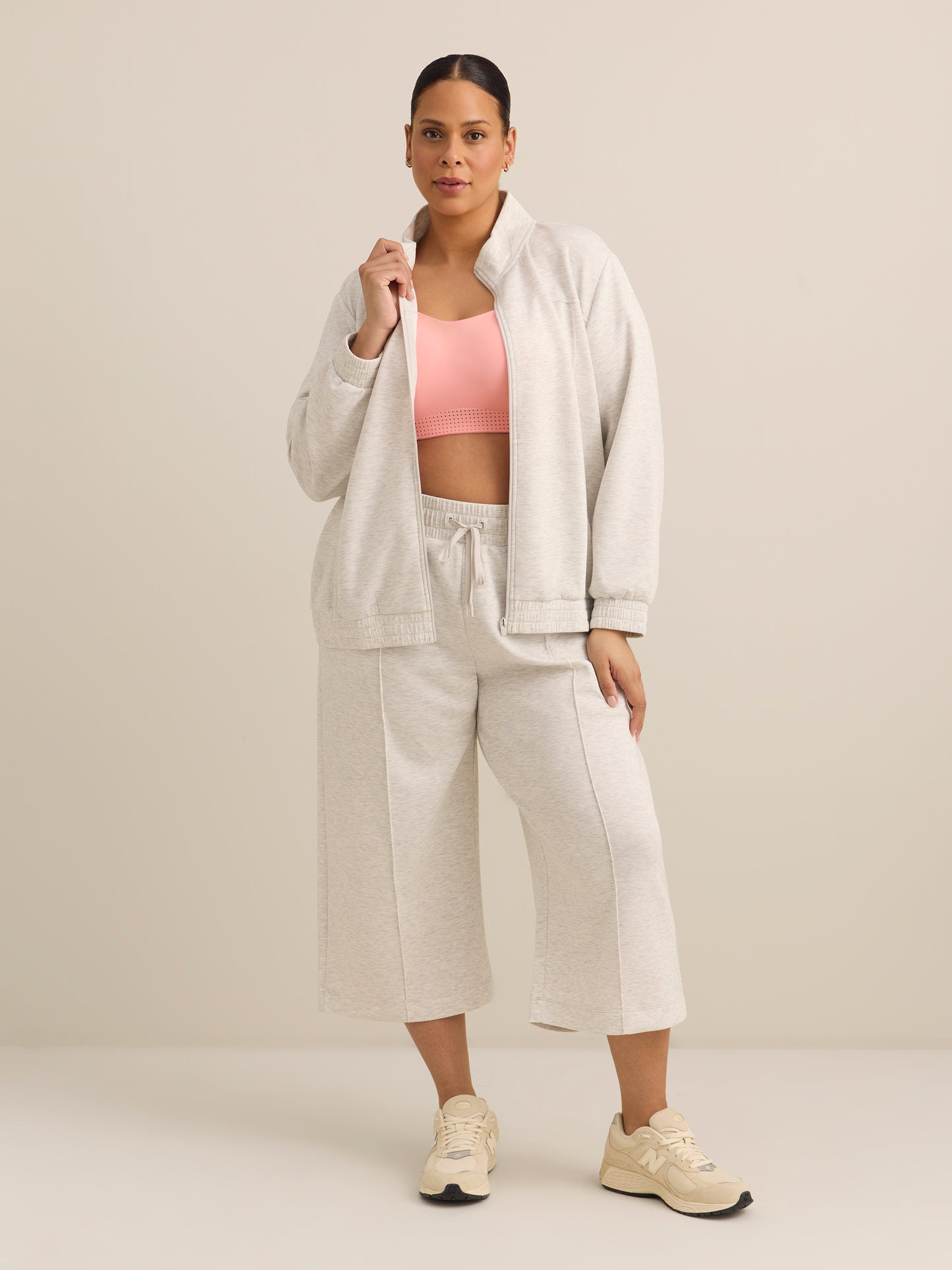 Manteau zippé à col montant, tissu responsable - Active Zone