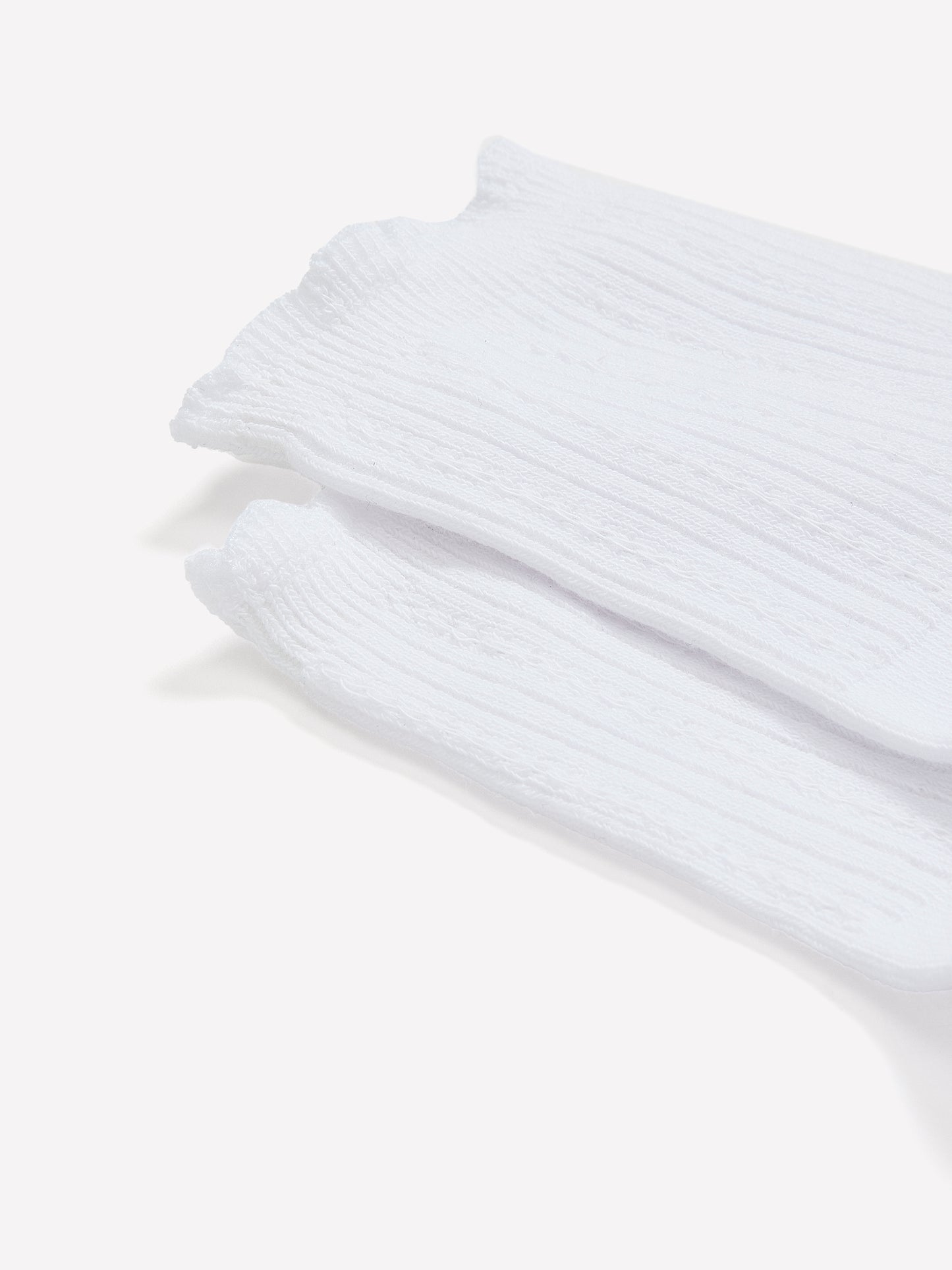 Textured Ankle Socks with Scalloped Edge