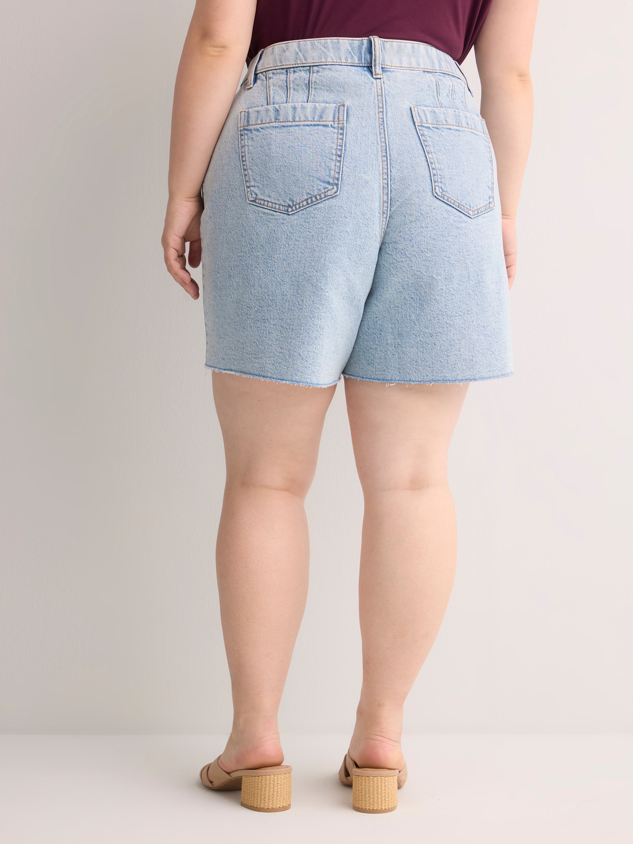 Curvy-Fit High-Rise Denim Shorts