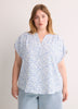 Split Neck Blouse with Extended Sleeves