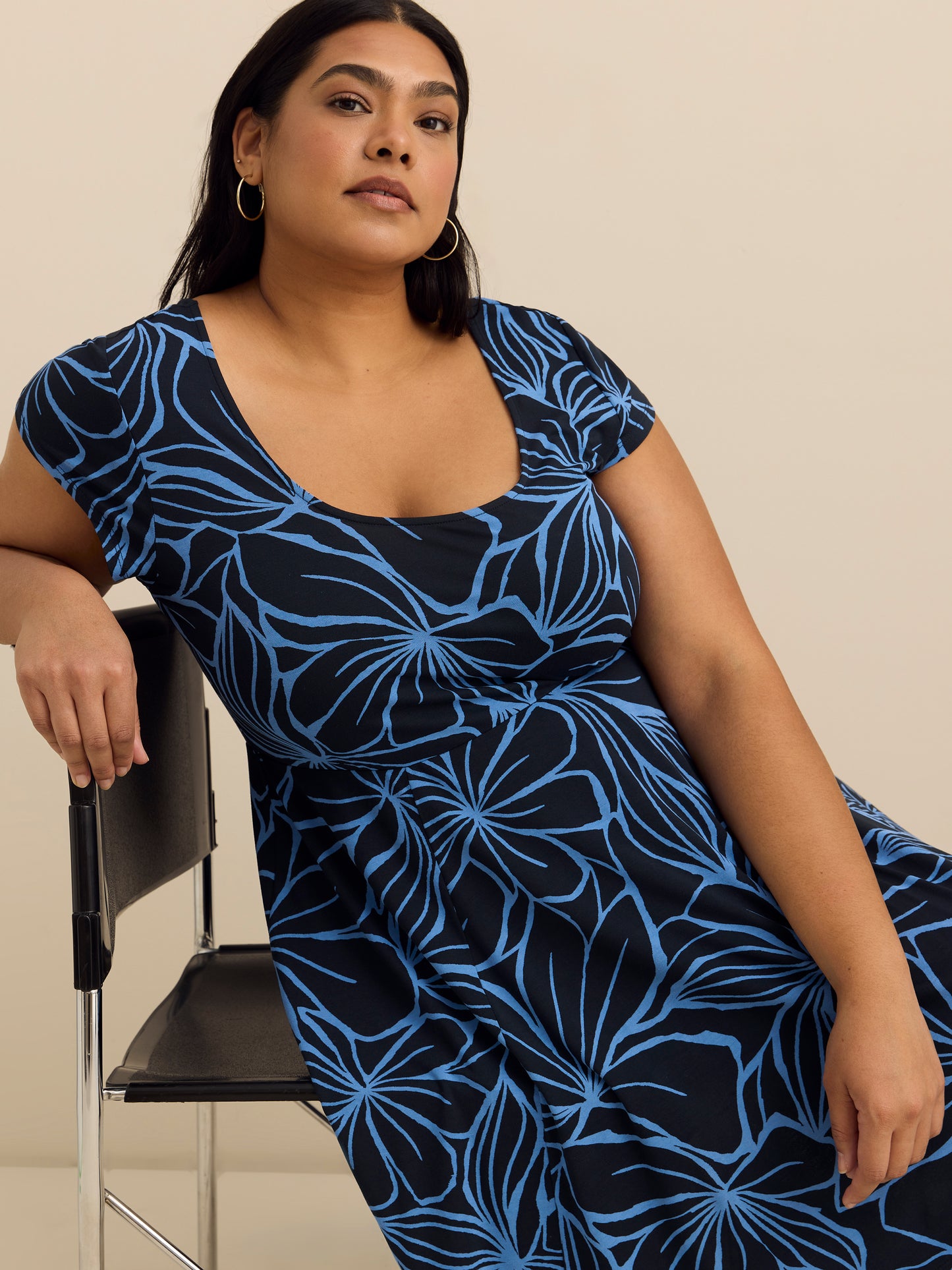 Responsible, Scoopneck Dress with Cap Sleeves