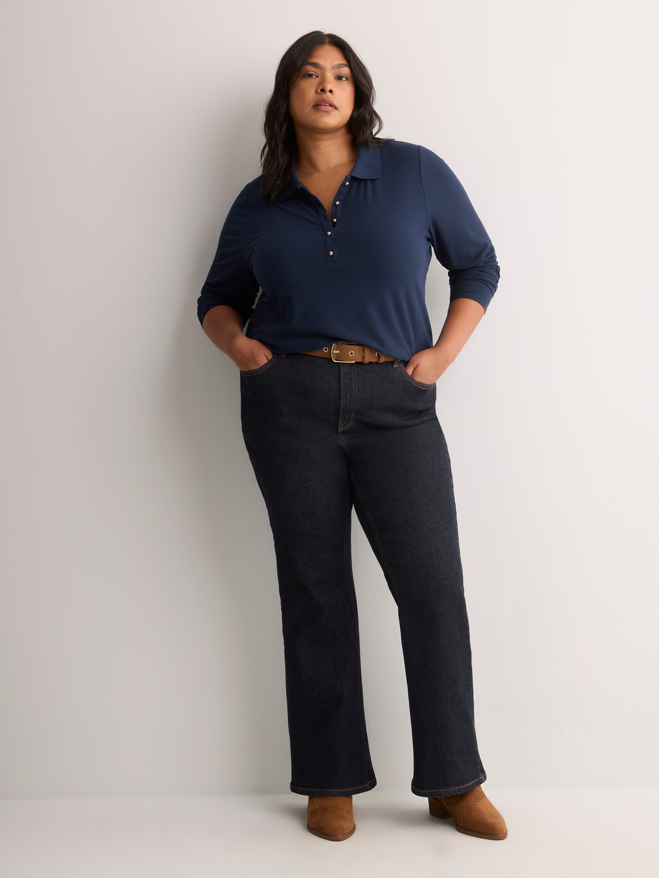 Responsible, Straight-Fit Long-Sleeve Ribbed Knit Polo Shirt