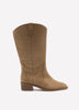Wide Width, Sand Microsuede Tall Western Boot