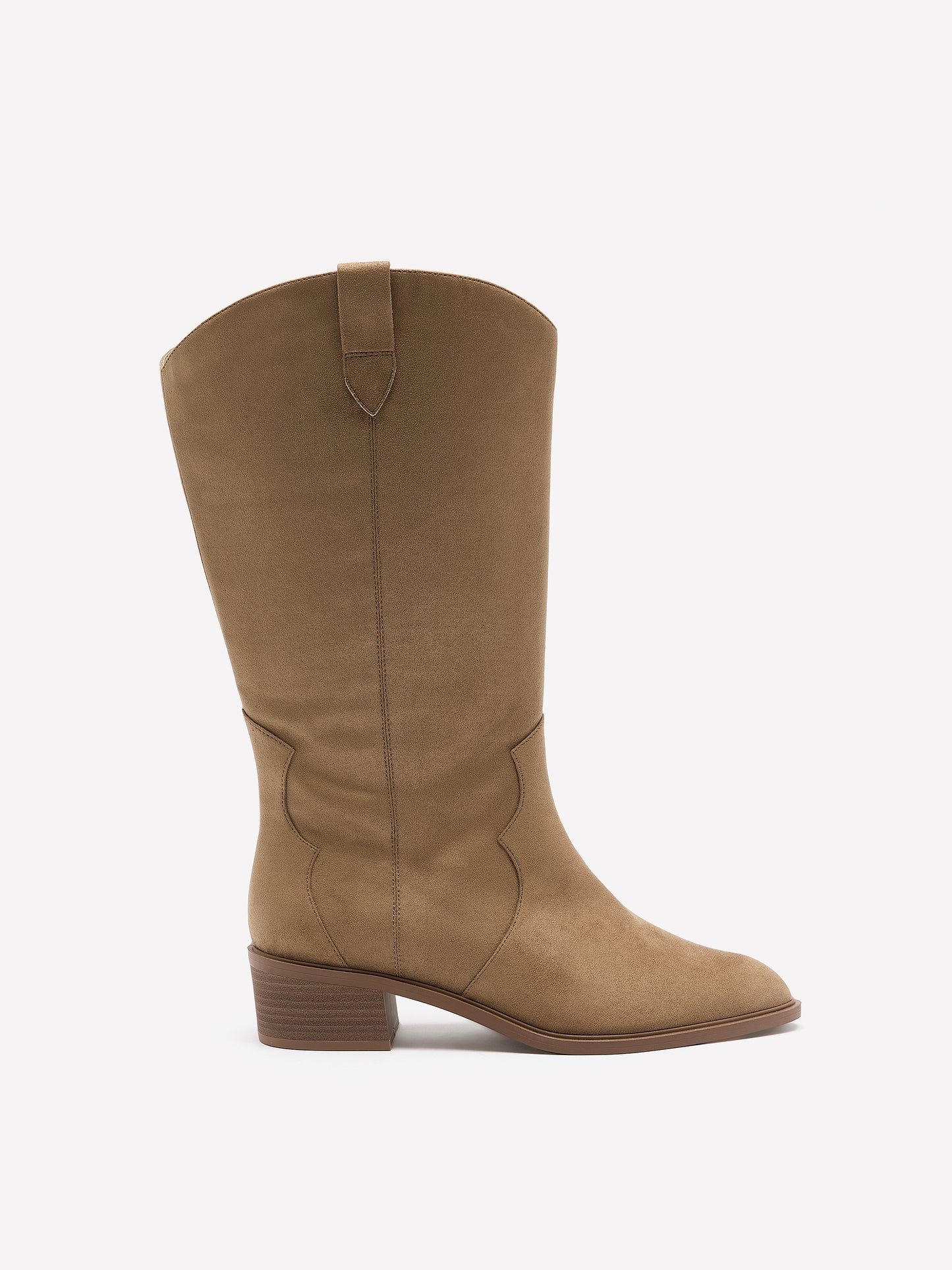 Wide Width, Sand Microsuede Tall Western Boot