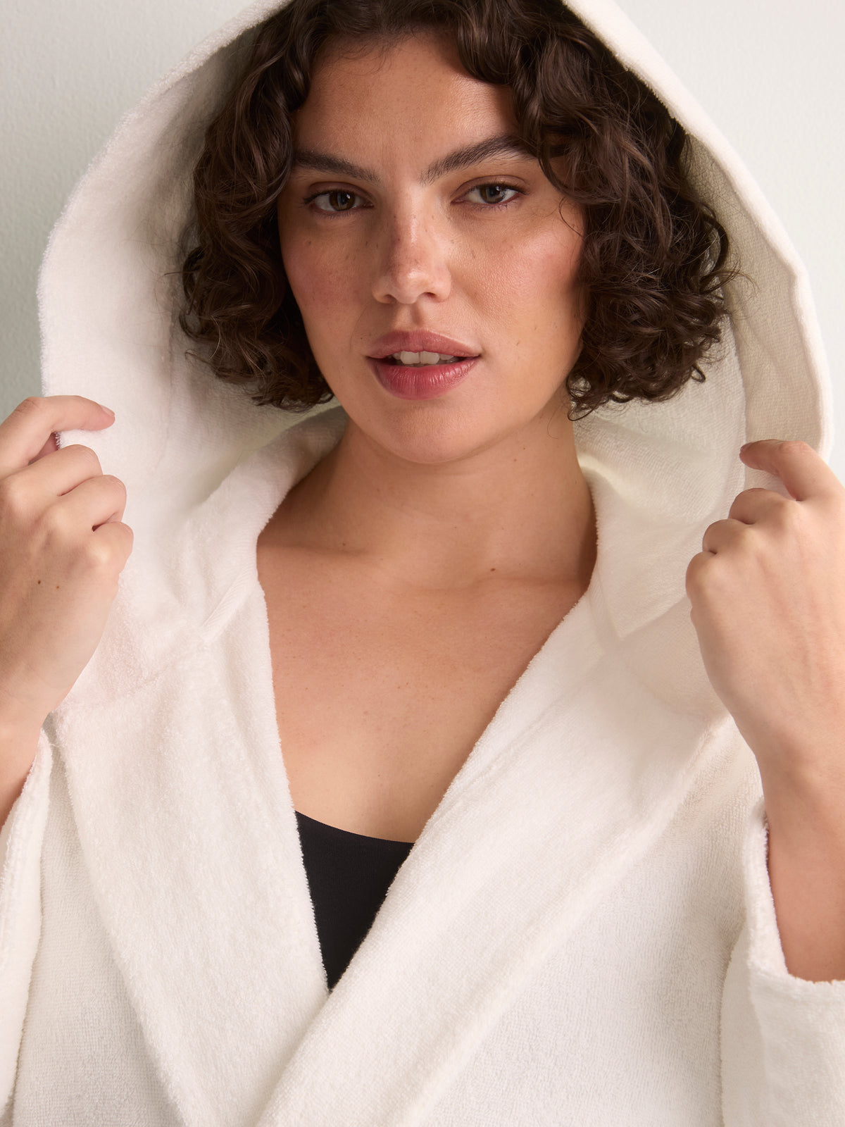 White French Terry Cloth Midi Spa Robe - tiVOGLIO