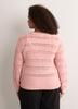 Straight Lace-Up Crew Neck Combed Knit Sweater