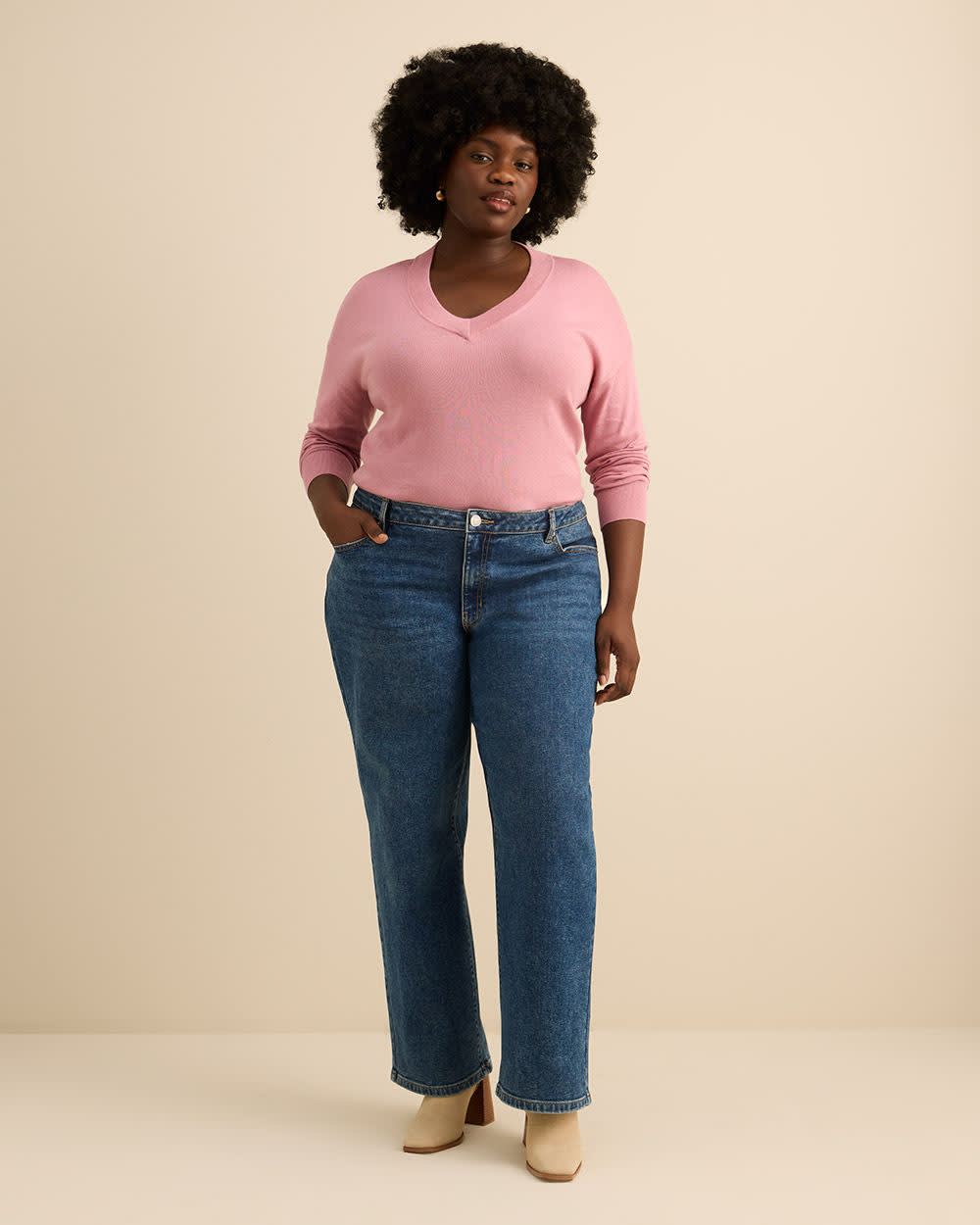 Responsible, Cotton-Blend Long-Sleeve V-Neck Sweater