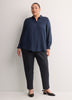 Petite, Navy Pull-On Tapered-Leg Knit Pant, Essential Pant