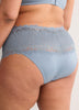 Full Blue Brief with Lace Waistband - Déesse
