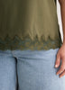 Straight-Fit Short-Sleeve Crew-Neck T-Shirt with Lace Hem