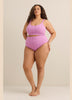 Violet Eyelet Longline Crop Bikini Top