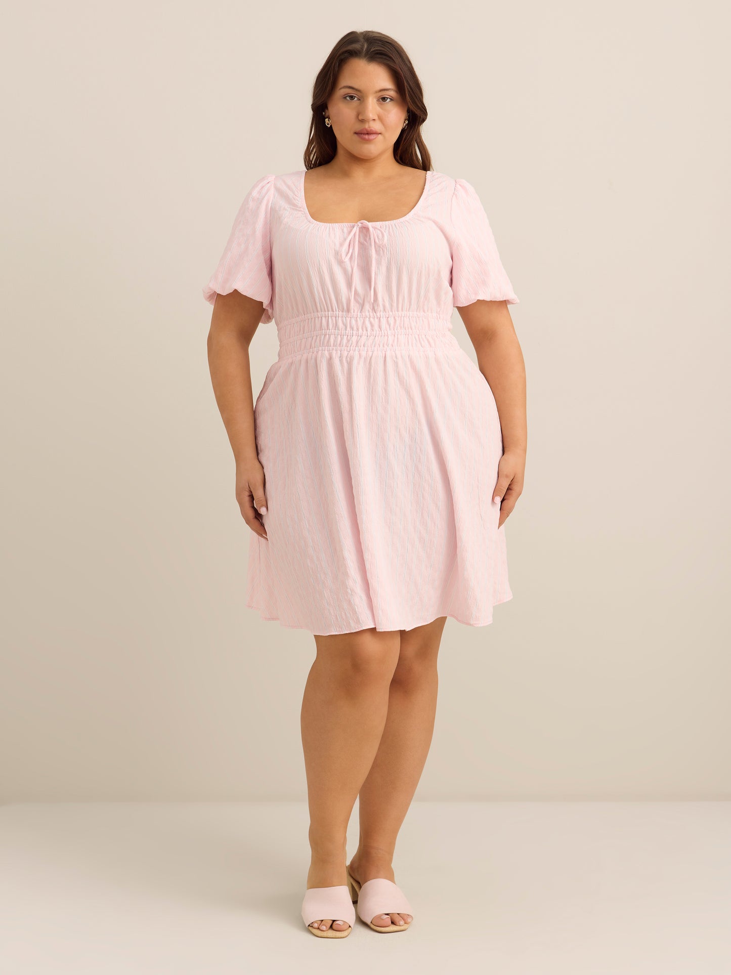 Sweetheart Midi Dress with Balloon Sleeves - Addition Elle