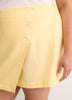 Linen-Blend Buttoned Skort