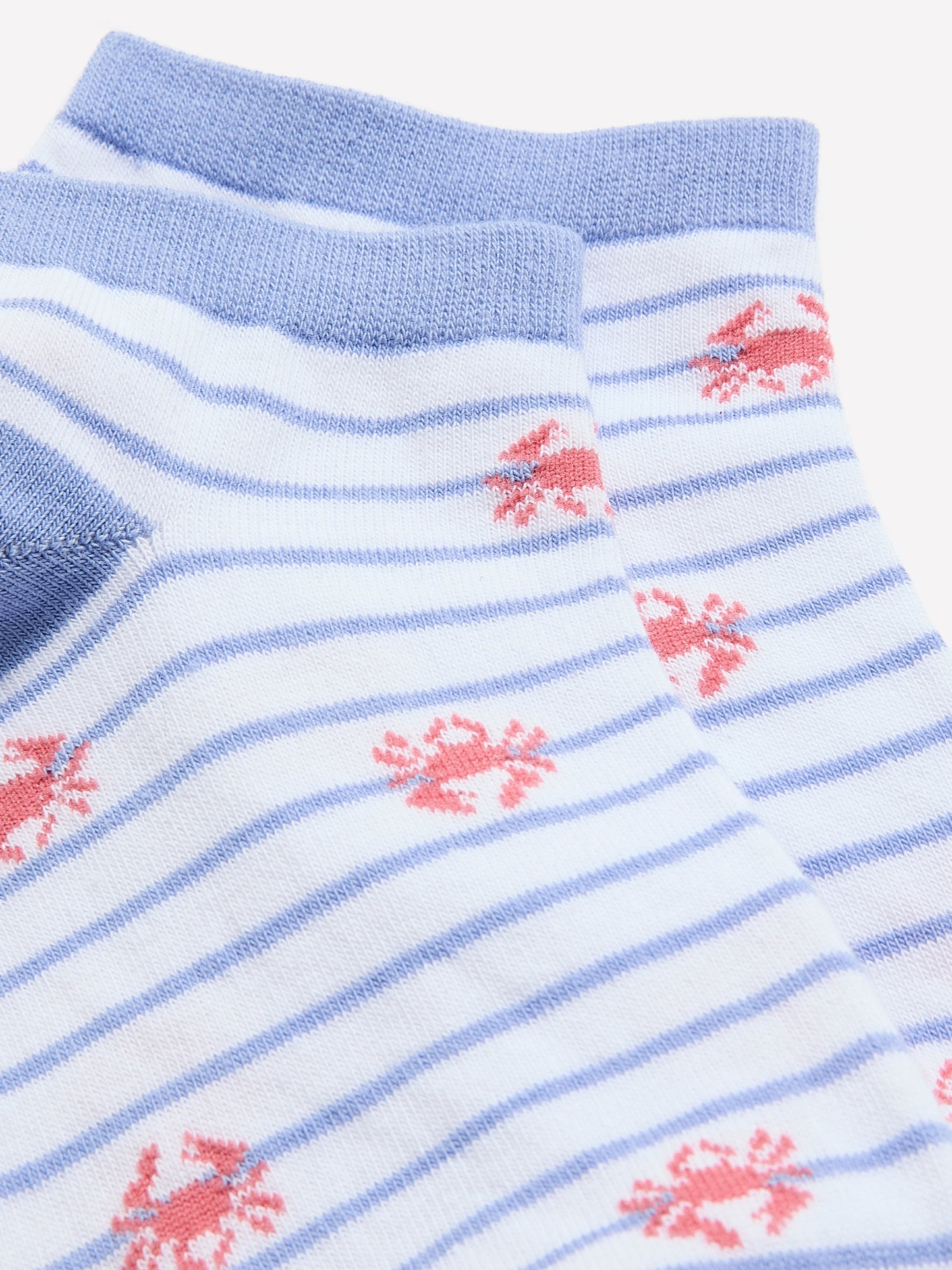 Striped Ankle Socks with Sea Animal Print