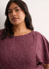 Responsible, Cape Flutter-Sleeve Silky Blouse with Self Sash