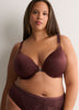 Brown Padded Plunge Bra with Magnetic Front Closure - Déesse Collection